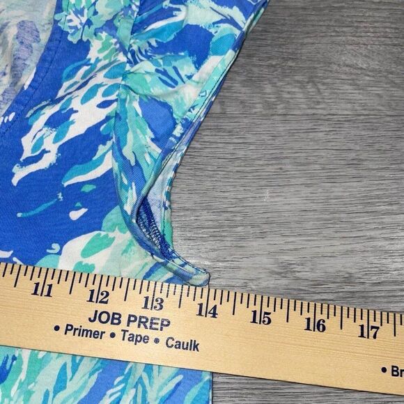 Lilly Pulitzer Women’s XXS Blue Hey Soleil Rejina Dress Flutter Sleeves Flounce - Picture 4 of 9